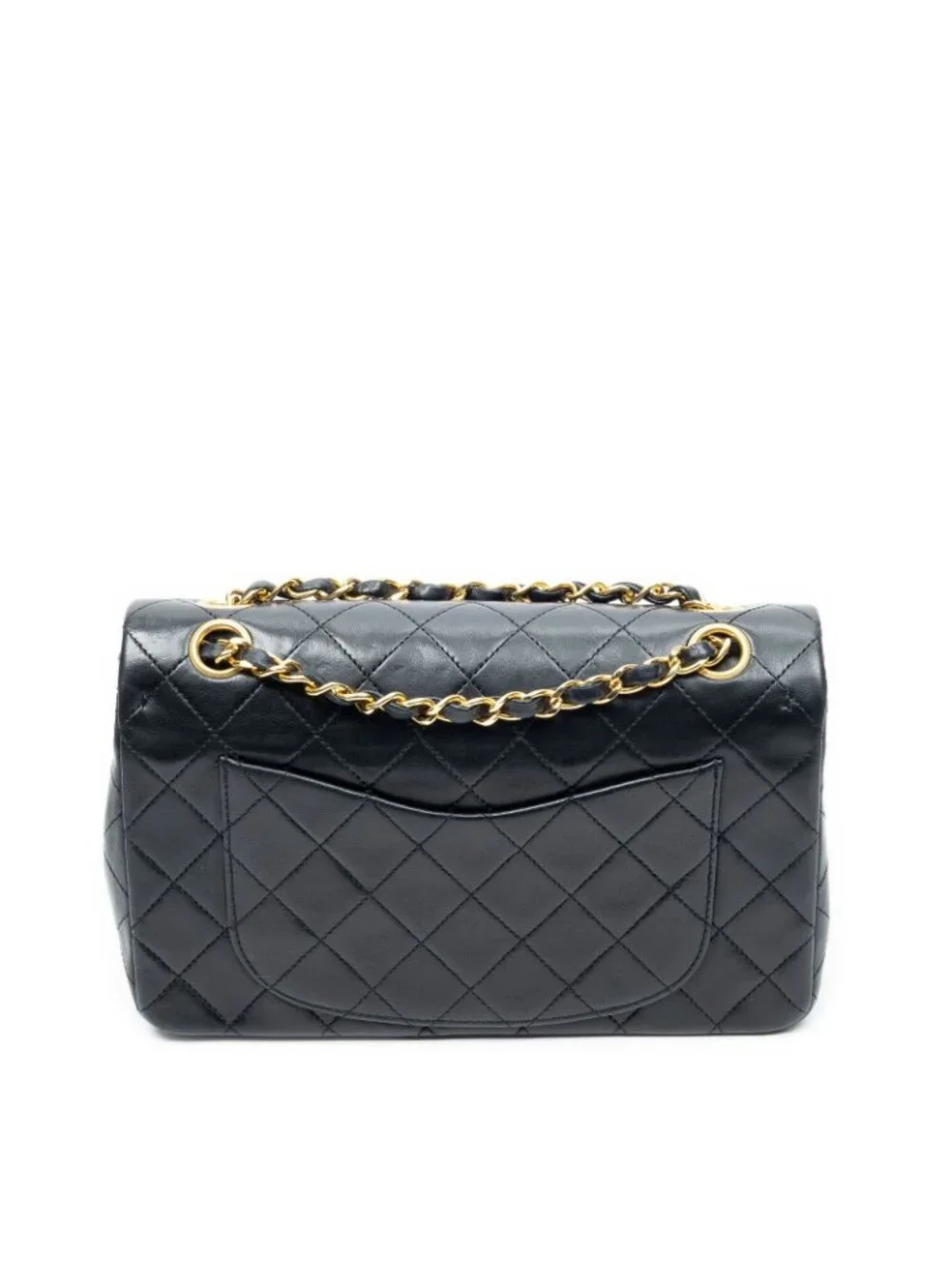 Chanel Quilted Double Flap Bag Black Lambskin Leather